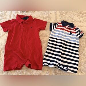 Polo and Nautica Baby Boy Rompers sz 9 months